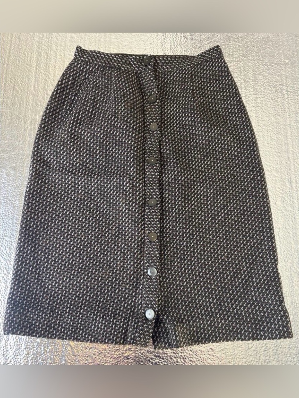 Vintage 1950s Dan Gertsman Wool Tweed Pencil Skirt Houndstooth Sz 6 Est No Size